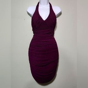 Plum Formal Halter Mini Dress
